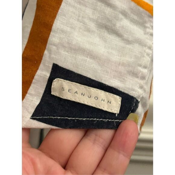 Sean John men's Linen / cotton shirt sz 3XLT abstract colorful - Picture 8 of 10